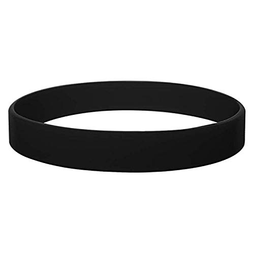 10 Pack Of Adult Silicone Wristbands (Black)