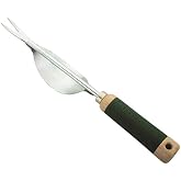 Edward Tools Weeding Tool - Leverage Metal Base Creates Perfect Angle for Easy Weed Removal and Deeper Digging - Sharp V Nose Digs deep to Roots - Stainless Rust Proof Steel
