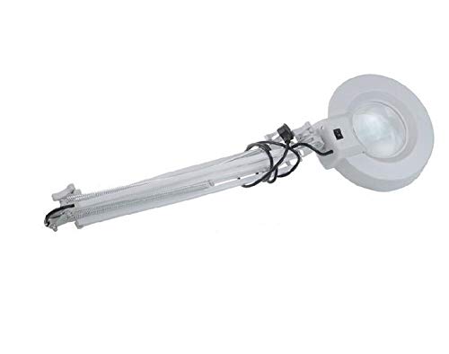 Zinnor 10X Desk Table Clamp Mount Magnifier, Desk Table Magnifier with LED Light Magnifying Glass Lens Diopter, Utility Light for Desk, Table, Task, Craft, Workbench (Cyan Glass) - USA Shipping