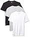 Lacoste Men's Classic Fit Cotton V Neck Tee, Multipack, Black, Grey, White, Medium