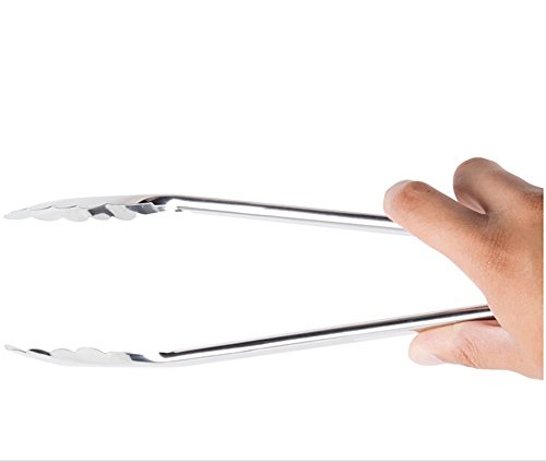 ChefNeno Kitchen Stainless-Steel Utility Tongs 12-inch and 10-inch, 4 Pack