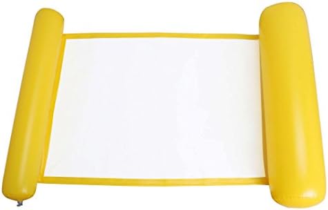 Flesser Summer Inflatable Floating Bed Floating Water Hammock Float Lounger for Outdoor Swimming,Relaxing or Pool Party (Yellow)