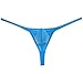 Jaxu Men's Breath Hole Thong Bulge Pouch Bikini G-string Underwear T-back Male Micro T-back Thongs Blue XL