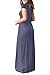 VIISHOW Women's Short Sleeve Loose Plain Maxi Dresses Casual Long Dresses with Pockets (Large, Purple Gray)