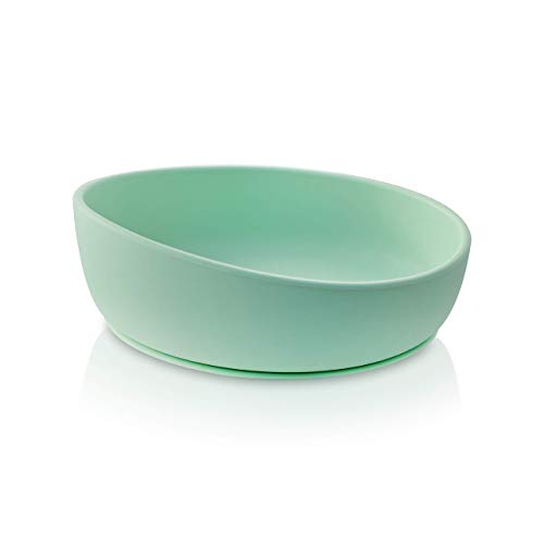 Baby Toddler Strong Suction Silicone Bowl | 100% Non-Toxic! BPA Free | FDA Certified (Mint)