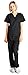 Dagacci Medical Uniform Woman and Man Scrub Set Unisex Medical Scrub Top and Pant, Black, XXL