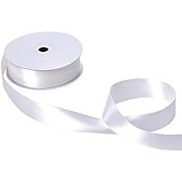 Jillson Roberts Bulk Spool 1.5" x 50 Yards Double-Faced Satin Ribbon Available in 7 Colors, White