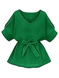Milumia Women's Casual V Neckline Self Tie Short