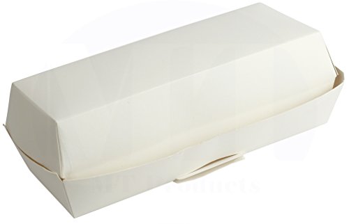 Download Disposable White Hinged Paper Hot Dog Tray Clamshell Container By Mt Products 25 Pieces Buy Online In Guyana At Guyana Desertcart Com Productid 54277423