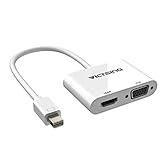 VicTsing Mini DisplayPort (Thunderbolt) to HDMI VGA Adapter, 4K HDMI & 1080P VGA Adapter, 2 in 1 Mini DP Converter for Laptops, Microsoft Surface Pro 2/Pro 3/Pro