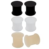 3 Pairs Ear Plug Skin White Black Sili Double Flare Earring Solid Gauges Ears Tunnel Exper Piercing More Size Options