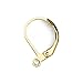 Leaver Back Earring Findings, OnFine2016 50pcs Gold-plated Brass Leverback Plain with Open Loop