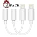 iPhone Headphone Adapter, iPhone 7/7Plus Adapter Headphone Jack, 2 Pack Lightning to 3.5 mm Headphone Jack Adapter Compatible with iPhone 7/7 Plus Accessories(iOS 10.3)