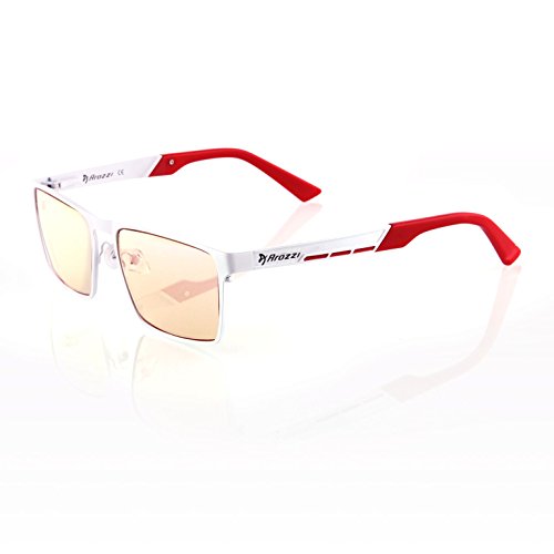 Arozzi Visione VX-800 Computer gaming glasses - Anti-glare, UV and Blue light protection, Eye strain relief, Comfortable gaming, White