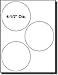 60 Label Outfitters Very Large Printable Round Circular White Matte Labels, 4.5 inch Diameter, 3 per Sheet, 20 Sheets