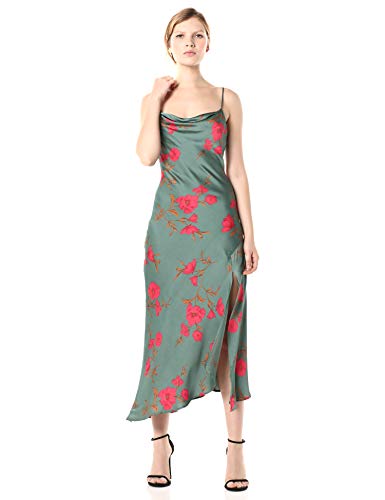 knee length dresses for ladies Allexina Satin Cowl Neck Midi Dress main image 0