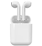 Bluetooth Earbuds, Bluetooth 5.0 Wireless Earbuds Bass HD Stereo Sound Bluetooth headphones, Built-in Mic and Up to 2.5 Hours Playtime(White with Case Skin)