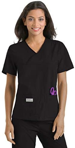Urbane Women's Double Pocket Crossover Scrub Top