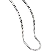 LGYZSW Titanium Steel Cuban Link Chain Necklace, Hip Hop Style, Unisex Fashion Jewelry