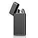 Kivors USB Rechargeable Windproof Arc Lighter Flameless Electronic Arc Lighter Double Arc Pulse Cigarette Metal Lighter (Black)
