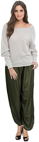 OaSa Womens Soft Comfy Drawstring High Waist Wide Leg Long Pajama Pants (Juniper)