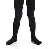 Top Fit Socks Girls' Microfiber Tights: Opaque Solid Seemless Footed Leggings