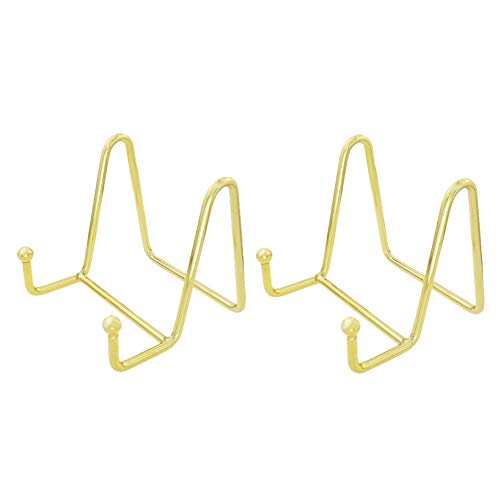 LIONWEI LIONWELI Gold Decorative Plate Stand Holder Picture Frame Stand Easel Display Stand