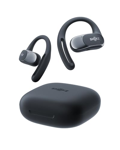SHOKZ OpenFit Air Open-Ear-Kopfhörer mit Air-Ohrbügel, 8,7g leicht, Schwarz