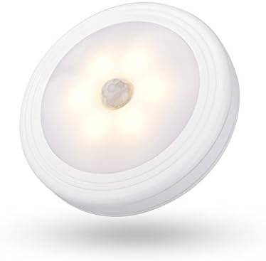 CSBROTHER Motion Human Sensor Light, High brightness Battery-Powered, LED Night Light, Cordless Wall Light Step Light for Hallway, Closet, Stairs, Bedroom, Nursery (Light:Warm White)