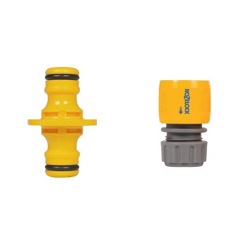 Hozelock 2291 Double Male Connector & Hozelock Hose End Connector Set