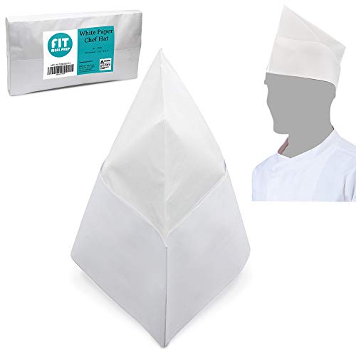 [50 Pack] White Paper Chef Hat - Disposable Soda Jerk Cap for Food Server, Retro Diner Theme, Baking and Party Favors, For Kids and Adults - Thumbnail 7