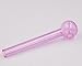 MFHX Handmade Stained Glass items, Oil Burners, 4.7 inches long, Thick Glass (2Pcs, Pink)