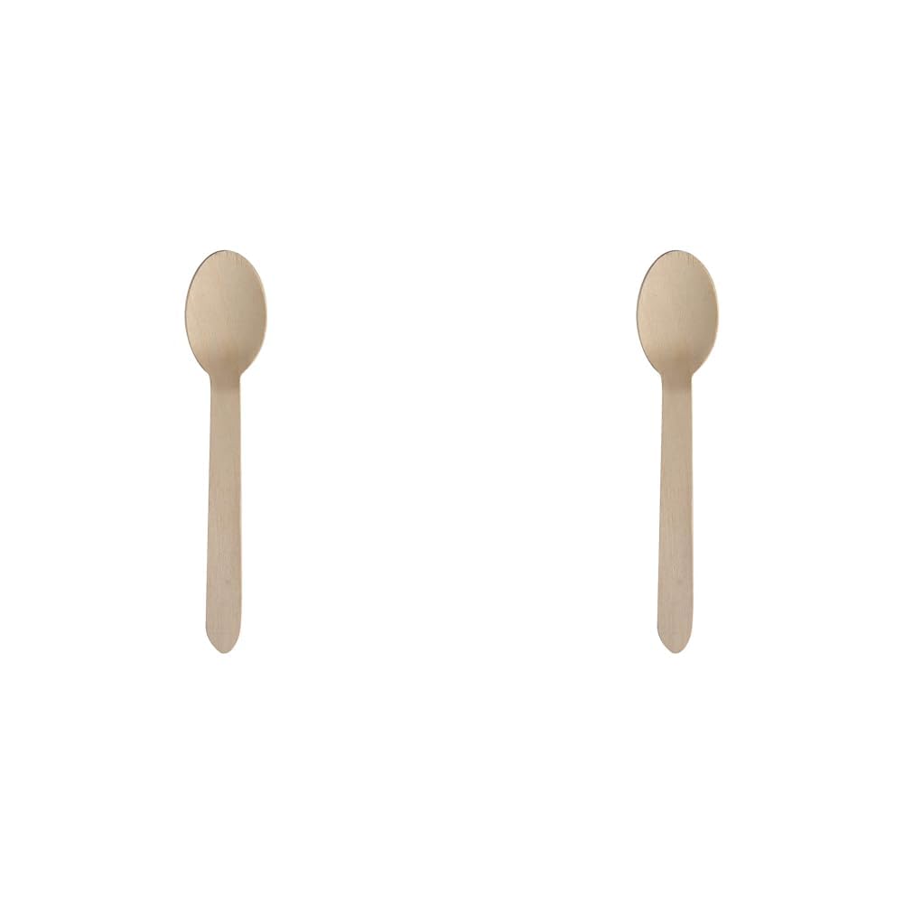 ABENA Gastro-Line 16cm Wooden Disposable Spoons, The Eco-Labelled Wooden Cutlery Choice for Your Disposable Cutlery, 100% Compostable Birchwood from Certified Ethical Forests (Pack of 200)