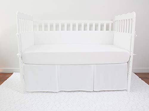 CaSaJa Napping Microfiber Crib Bumper Pads Protector, Soft and Breathable for Baby Boys and Girls, Fits Standard Size Crib and Toddler Beds 28 inches x 52 inches, Machine Washable, White Color - Thumbnail 5