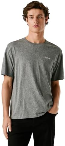 Camiseta de Contraste Connor para Hombre, Gris (Gris Jaspeado), XS