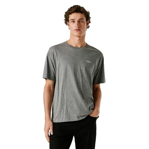 Camiseta de Contraste Connor para Hombre, Gris (Gris Jaspeado), XS