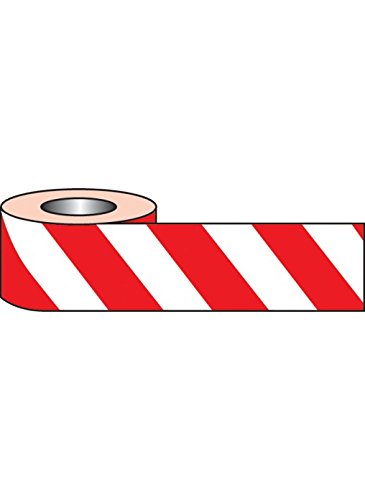 Caledonia Signs 58632 Self Adhesive Hazard Tape, 33000 mm x 50 mm, Red/White