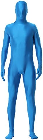 Caringgarden Unisex Adult Lycra Spandex Zentai Unitard , One Piece Full Bodysuit , Skin Tights , Size S in Blue
