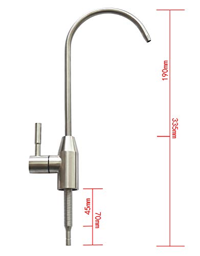Drinking Water Faucet, Kitchen Sink Faucet Beverage Faucet for Drinking Water Purifier Filter Filtration System, 1/4-inch Tube, Lead-Free, Brushed Stainless Steel By KINGLEV - Thumbnail 5