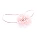 My Lello Infant Baby/Toddler Girls Flower Headbands Chiffon Beaded Flower Skinny Elastic 2 pack (Light Pink/Ivory)
