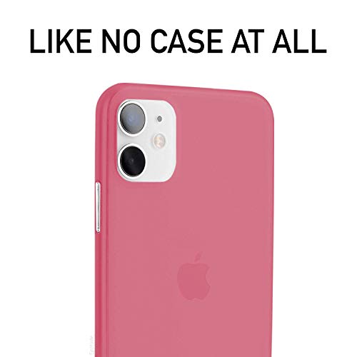 Egotude Ultra Thin Matte Anti Scratch Slim Fit Back Cover Case for iPhone (iPhone 11, Red)