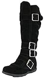 Cambridge Select Women's Buckle Sweater Knee High Flat Boot