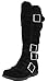 Cambridge Select Women's Buckle Sweater Knee High Flat Boot
