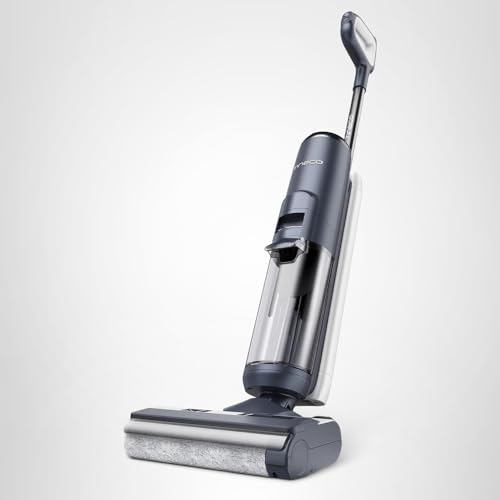 Tineco Floor ONE S5 Aspiradora y trapeador inalámbricos en seco y húmedo para pisos duros, pantalla digital, tiempo de funcionamiento prolongado, ideal para suciedad pegajosa y pelo de mascotas, diseño que ahorra espacio, azul