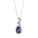 PEORA Simulated Alexandrite Wave Solitaire Pendant Necklace for Women 925 Sterling Silver, Color Changing 3.50 Carats Oval Shape 10x8mm, with 18 inch Chain, Color Change Alexandrite Jewelry,