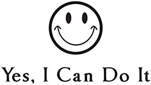 Yes I Can Do It Smile Face Vinyl Wall Sticker Wall Decoration Decals Lettering Art Words Inspirational Stickers Home Decor 45 * 25cm