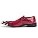 J'aime Aldo Men's Urban Metal Tip Slip On Dress Loafer Shoes, Red, 9