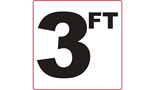 Aquatic Technology 3 FT 3M Adhesive Depth Marker 6 Inch x 6 Inch with 4 Inch Lettering