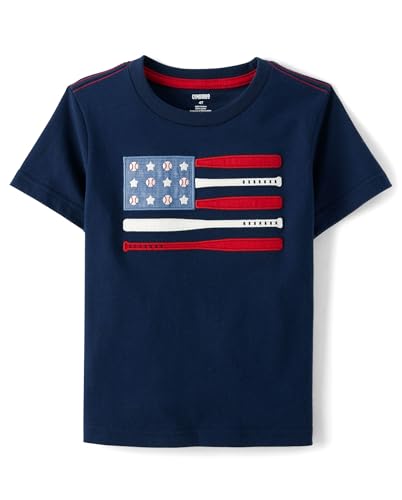 Gymboree,Boys,and Toddler Embroidered Graphic Short Sleeve T-Shirts,5 Years,Tidal Flag
