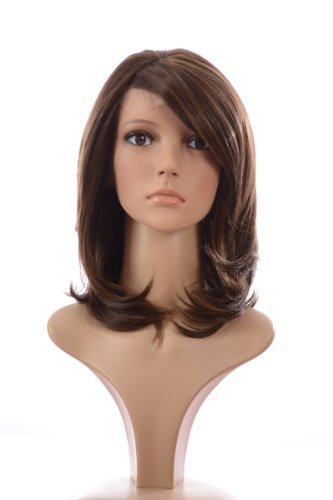 Selene Brown Face Framing Mid Length Lace Front Wig | Side Sweeping Fringe | Multi Tonal Natural Shade